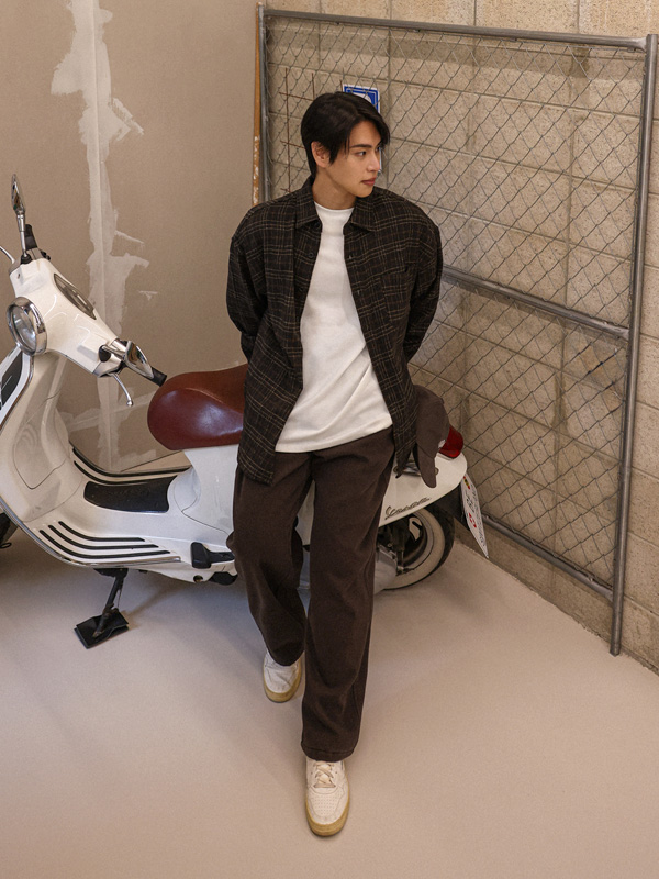 (XL-6XL)<BR>트라첸 Wool checkered shirt