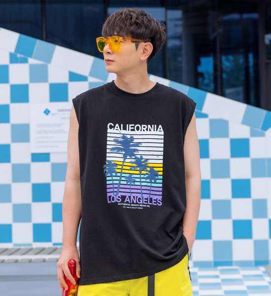 (XL-6XL)<br>프라토 캘리포니아 Sleeveless shirts