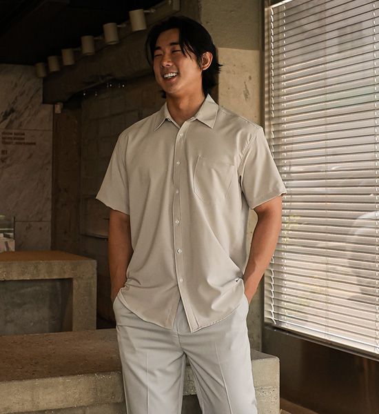 (L-5XL)<br>캐플란 Cooling spandex short-sleeved shirt
