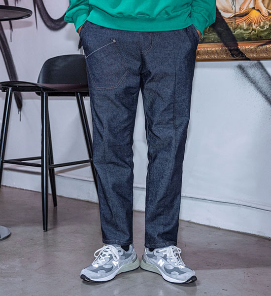 (L-6XL)<BR>콘코우 절개밴딩 Non-faded non-wash denim pants <br><font color=