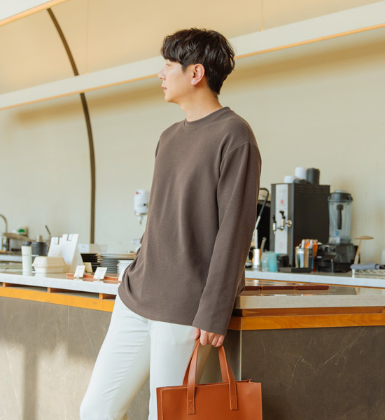 (L~5XL)<br>노코미스 knit long-sleeved t-shirt