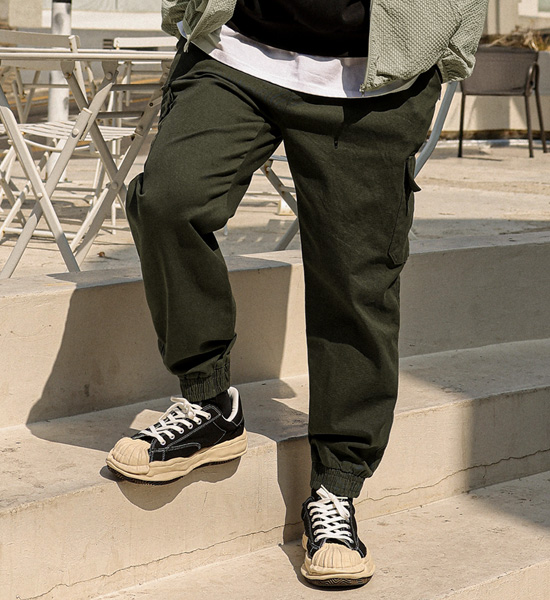 (L-5XL)<BR>호렌 Cargo jogger banding pants