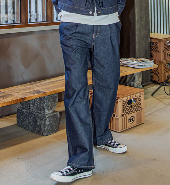 (S-5XL)<BR>포샤 Wide non-wash denim pants 401
