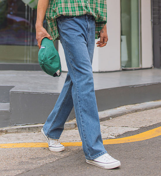 (L~4XL)<BR>숄코 롱와이드 denim pants 1058