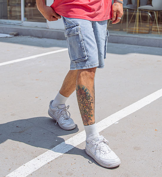 (L~5XL)<BR>밀라카 denim banding shorts
