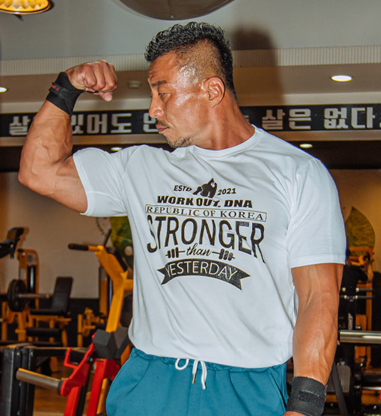 (L-6XL)<br>스트롱거 Short T shirts<br><font color="#072c81"><B>[ W.DNA ]</B></font>
