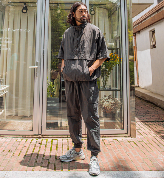 (XL-6XL)<BR>트로스키 반팔아노락+나토마 cargo-banding jogger pants<br><font color=