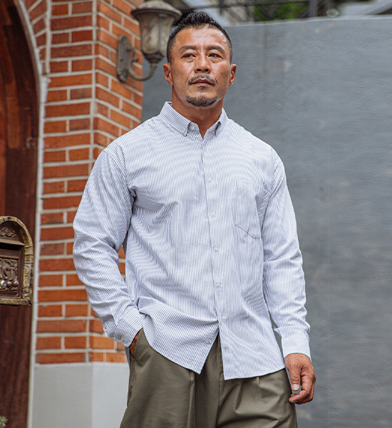 (L-5XL)<BR>콤바크 Striped shirt