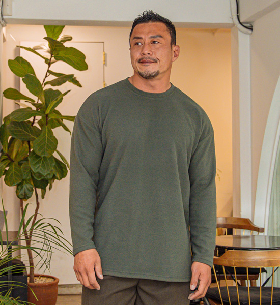(L~5XL)<br>레모트 fleece long-sleeved t-shirt