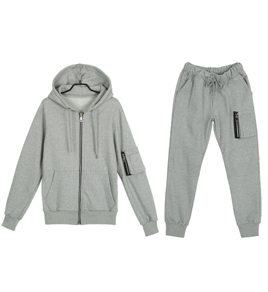 (M-4XL)<BR>누구나 Hoodies zip up+연극 항공밴드팬츠