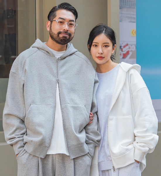 (L-5XL)<BR>쿠아조크  Napping hood zip-up