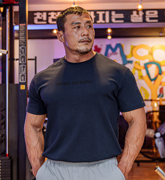 (L-6XL)<br>라나오 Ecolon muscle-fit short-sleeved T-shirt<br><font color=