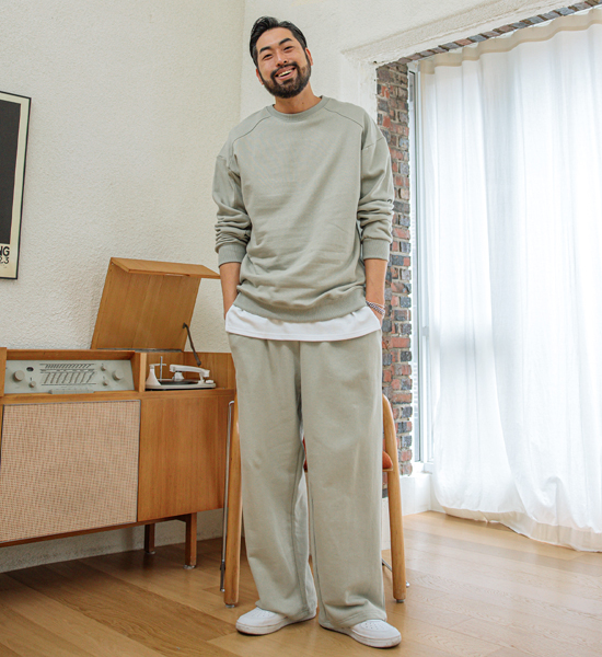 (L-5XL)<BR>레디버 Incision man-to-man T+카티나 Banding Training Pants