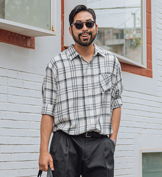 (L-5XL)<br>니제르 checkered shirt