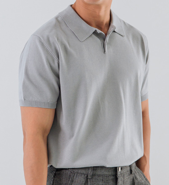 (L~5XL)<br>쿠카디 short-sleeved collar knitwear