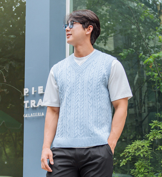 (L-5XL)<br>라핀타 Knit Vest