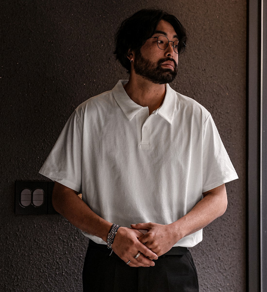 (M-6XL)<br>아키사그 short-sleeved collar T-shirt <br><font color="#098a09"><B>Select length (Basic,Long+6cm)</B></font>