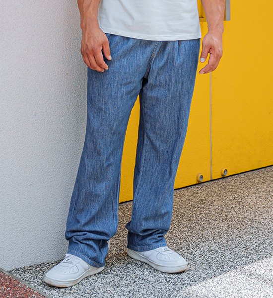 (M-5XL)<BR>볼드비 Semi-wide denim banding pants