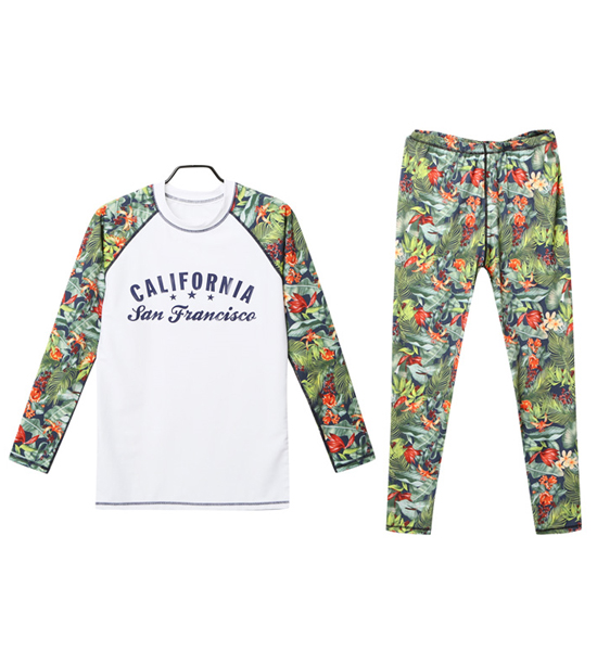 (M~4XL)<BR>캘리포니아 Flower rashguard+Flower Leggings
