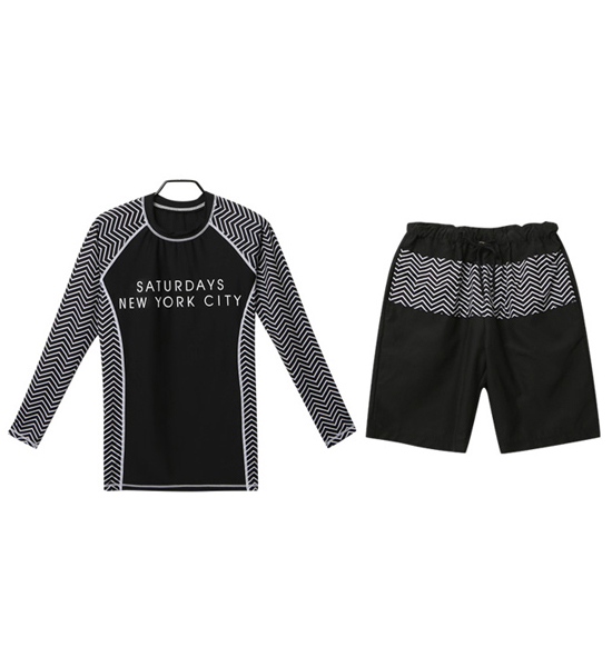 (M~5XL)<BR>어디에도 지그재그 rashguard+다좋아 지그재그 스윔팬츠
