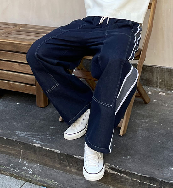 (XL-6XL)<BR>위겐 Banding non-wash denim pants