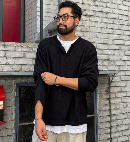 (XL-4XL)<br>킨더크 Henley neck Knit