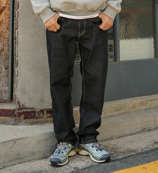 (M-6XL)<BR>리노트라 Hidden banding Tapered non-wash denim pants <br><font color="#098a09"><B>Select length (Basic,Long+10cm)</B></font>