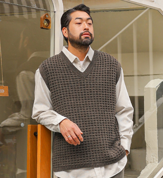(L~5XL)<BR>벌집스 Knit Vest
