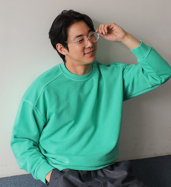 (M-5XL)<BR>움파 pigment man-to-man T