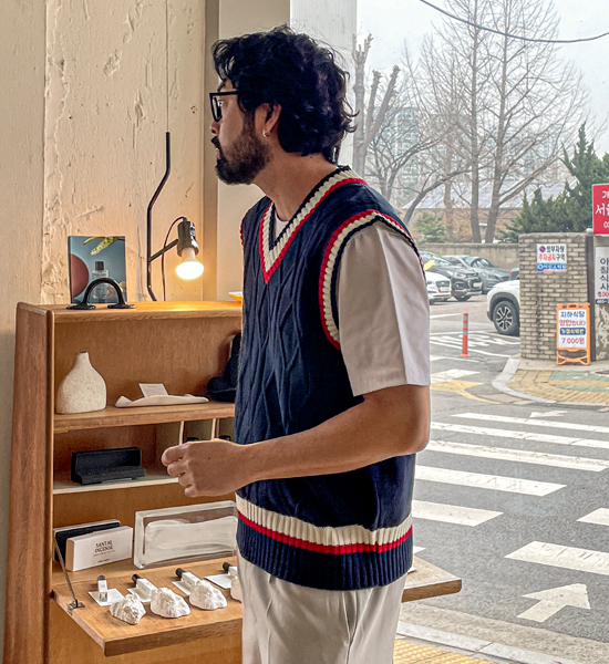 (L-4XL)<br>아로야 V-neck Vest