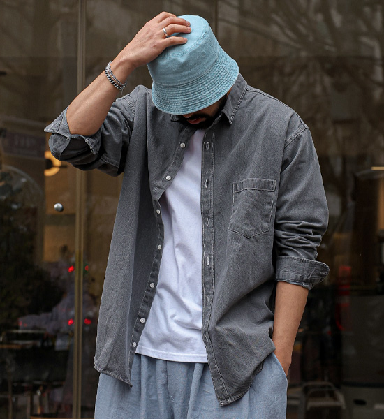 (L-5XL)<BR>알스트 denim shirt