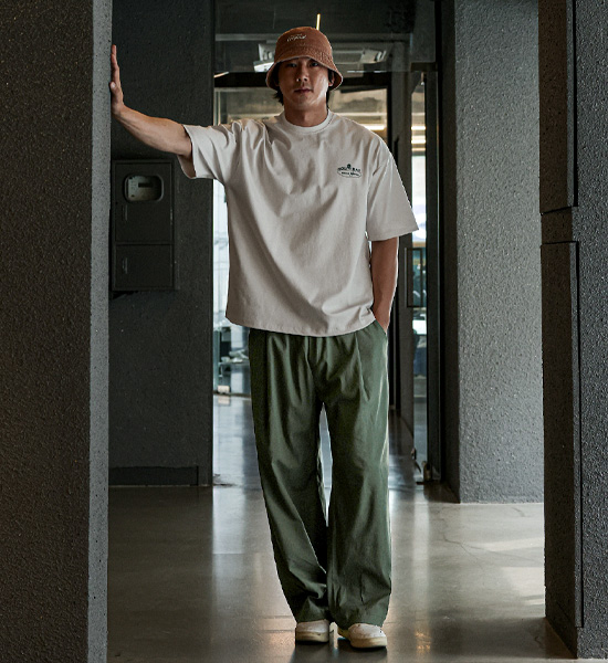 (L-4XL)<br>로즈호 Semi-wide fit Linen banding pants <br><font color="#098a09"><B>Select length (Basic,Long+8cm)</B></font>