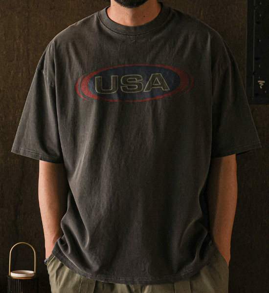 (XL-6XL)<BR>카소트 pigment Short T shirts