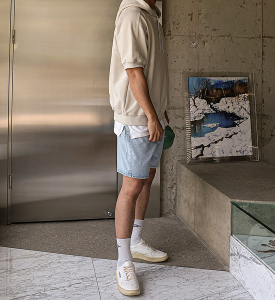 (XL-6XL)<br>카노치 incised hooded short sleeve