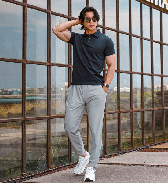 (M-5XL)<BR>안다토 short-sleeved collar T-shirt