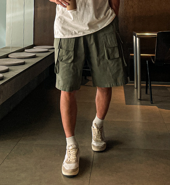 (M-5XL)<BR>세르보 7부 cargo-banding pants 1612
