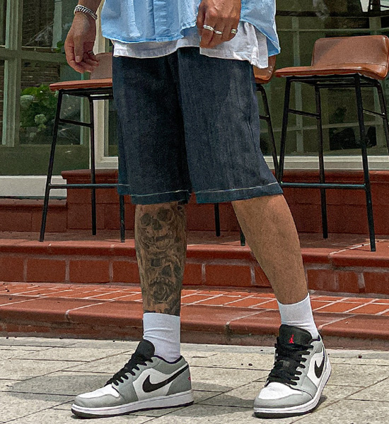 (L-5XL)<BR>치칼리 Bermuda Non-wash jeans banding pants