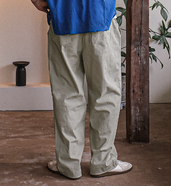 (L-4XL)<br>로즈호 Semi-wide fit Linen banding pants <br><font color="#098a09"><B>Select length (Basic,Long+8cm)</B></font>