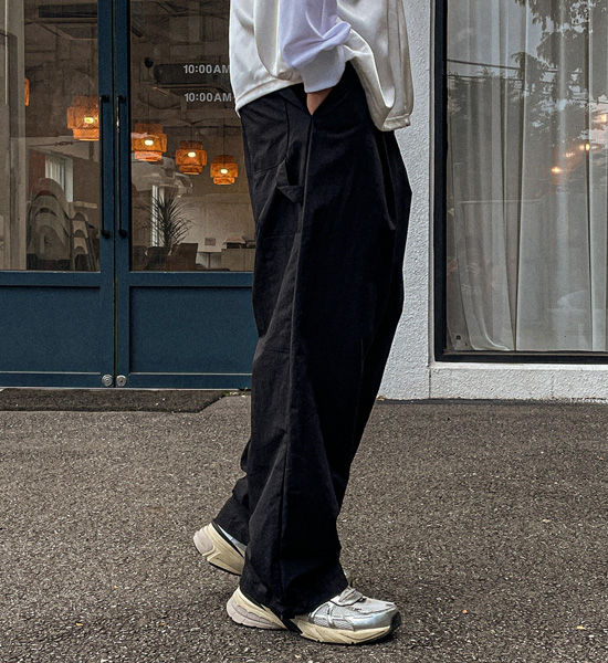 (L-5XL)<BR>더록 Semi-wide fit Banded Cargo Pants