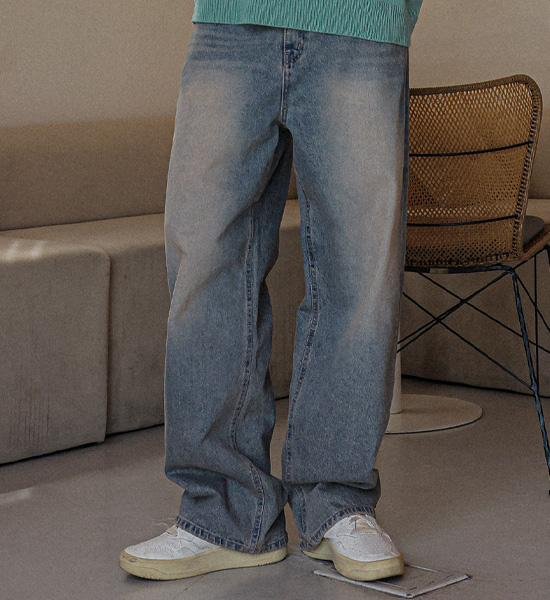 (S-6XL)<br>일라루 Semi-wide fit denim pants 38<br><font color="#098a09"><B>Select length (Basic,Long+8cm)</B></font>