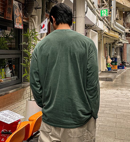 (L-5XL)<BR>리카파 pigment a long-sleeved t-shirt
