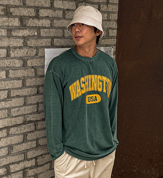 (L-5XL)<BR>리카파 pigment a long-sleeved t-shirt