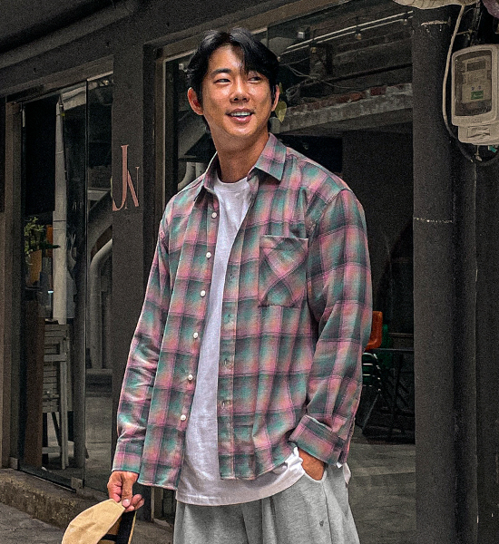 (L-5XL)<BR>카토라 checkered shirt