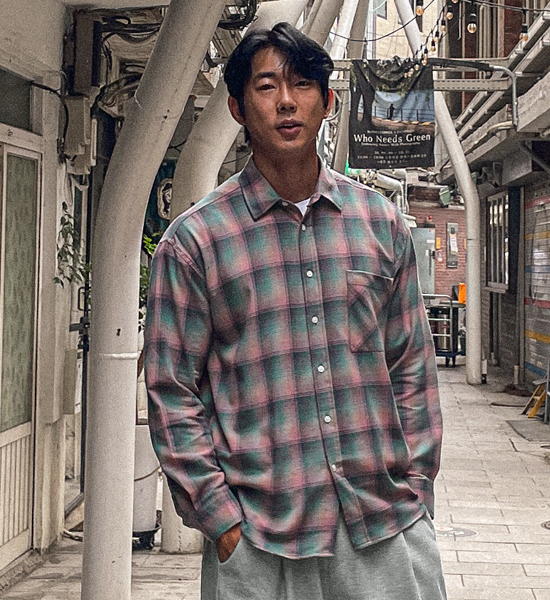 (L-5XL)<BR>카토라 checkered shirt