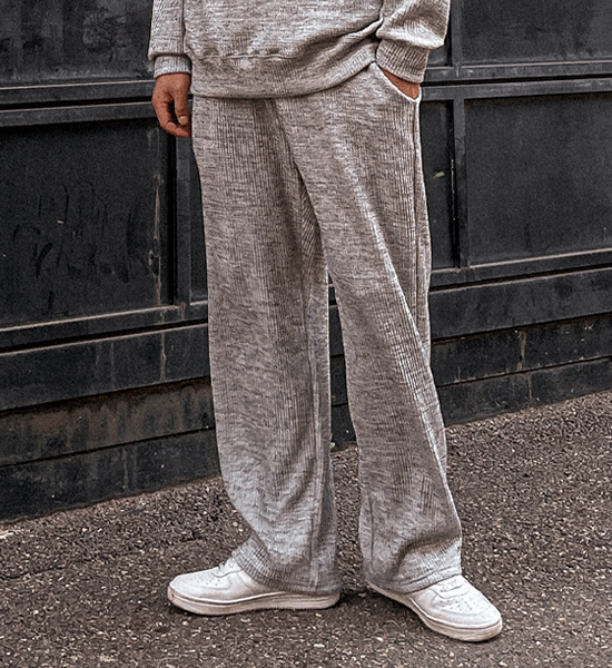 (XL-6XL)<br>단다리 Semi-wide fit ribbed bandding pants P003<BR><B><FONT COLOR="#ff4800">[Additional discount]</FONT></B>