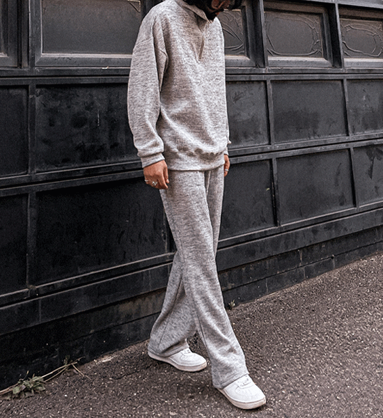 (XL-6XL)<br>단다리 Semi-wide fit ribbed bandding pants P003<BR><B><FONT COLOR="#ff4800">[Additional discount]</FONT></B>