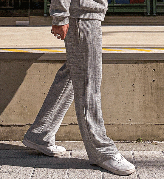 (XL-6XL)<br>단다리 Semi-wide fit ribbed bandding pants P003<BR><B><FONT COLOR="#ff4800">[Additional discount]</FONT></B>