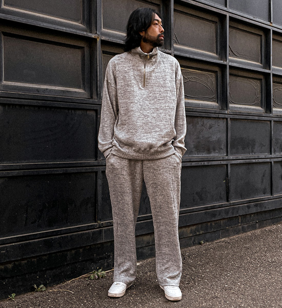 (XL-6XL)<BR>언트라 ribbed half zipup T009+단다리 Semi-wide fit ribbed bandding pants P003