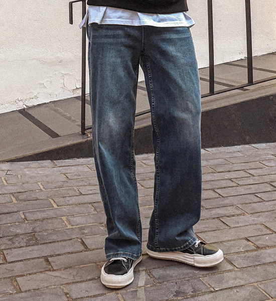 (L-4XL)<BR>다노티 standard fit Hidden banding denim pants 1984