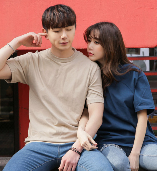 (M~5XL)<br>박음질 없는 Neat Basic short-sleeved T-shirt